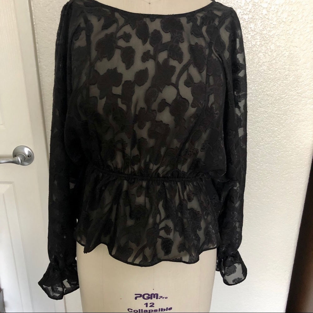 Floral Sheer Peplum Blouse